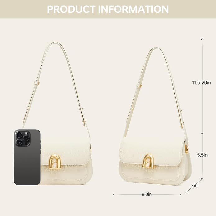 LAFESTIN Genuine Leather Shoulder Bag for Women with Adjustable Strap, Crossbody Purses For Women, Designer Inspire Handbags - Image 3