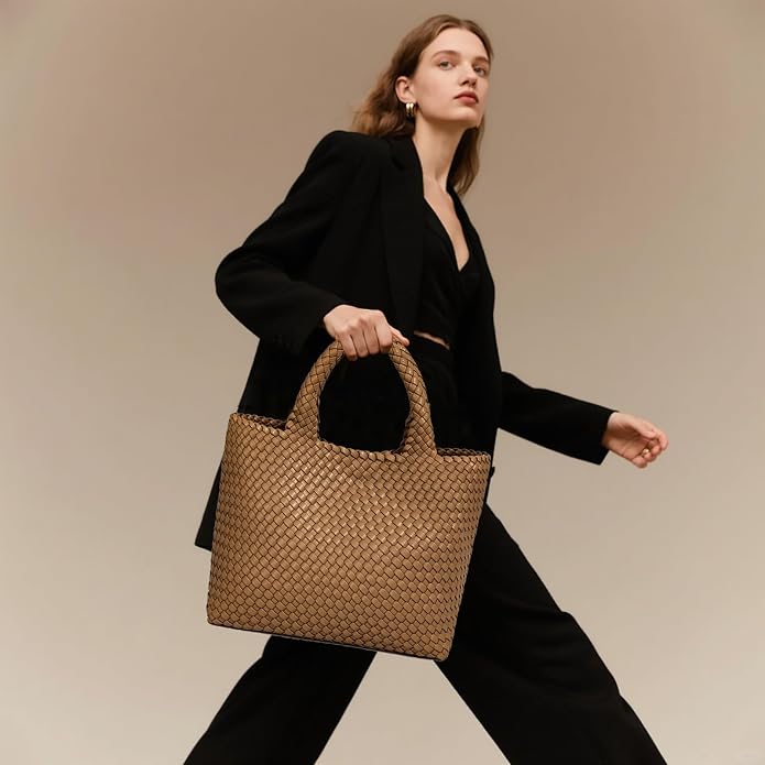 JINMANXUE Fashion Woven Bag Shopper Bag Travel Handbags and Purses Women Tote Bag Large Capacity Shoulder Bags - Image 2