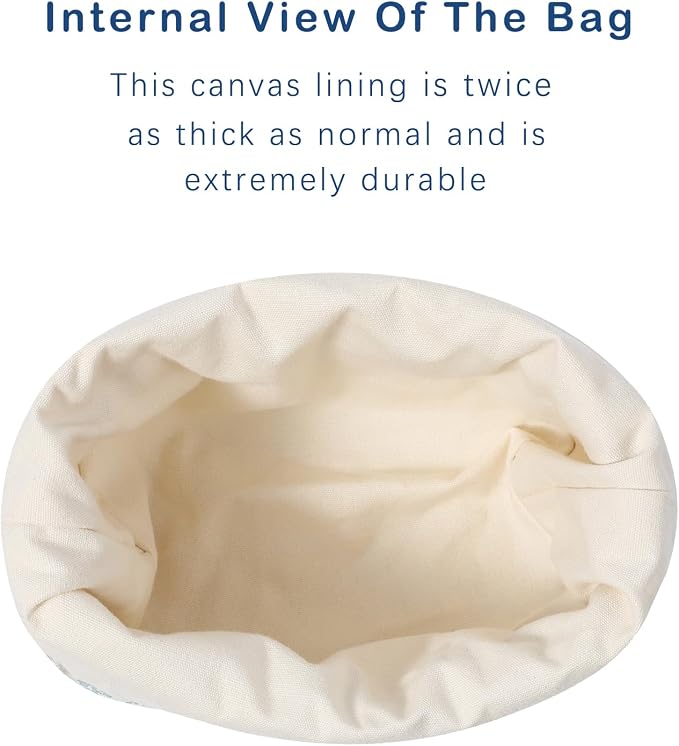 RSRSLEII Quilted Cotton Coquette Drawstring Makeup bag, Coastal Granddaughter Aesthetic Cosmetic Bag, Cute Seashell Portable Travel Toiletry Pouch (Drawstring White) - Image 4