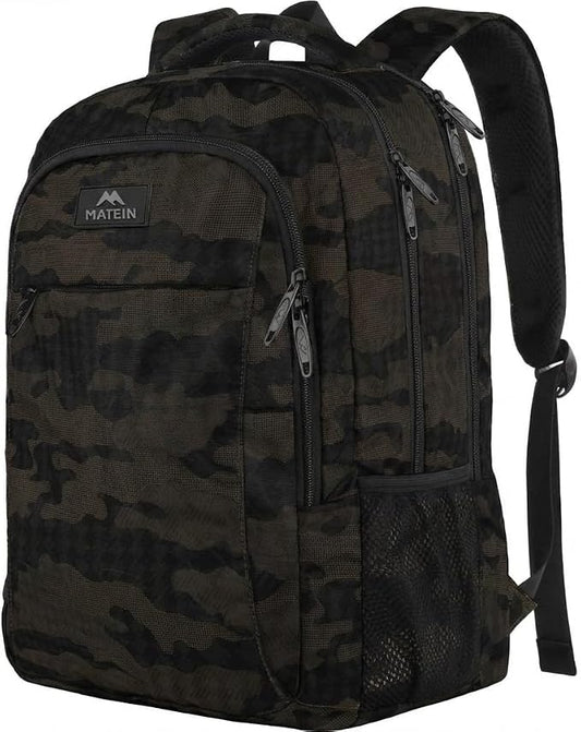 MATEIN 15.6 Inch Laptop Backpack, Business Laptop Daypack for Work College | Sturdy Water-Resistant, Travel Carry-On Backpack, Computer Bookbag for College Men & Women, Lightweight, Anti Theft Pocket by MATEIN