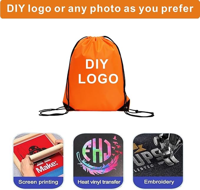 Drawstring Backpack Bulk 30 packs Draw String Backpack Bags DIY Gym Sports trip Traveling Yoga ride Pedestrianism Cinch Bag Sackpack Drawstring (orange) - Image 6