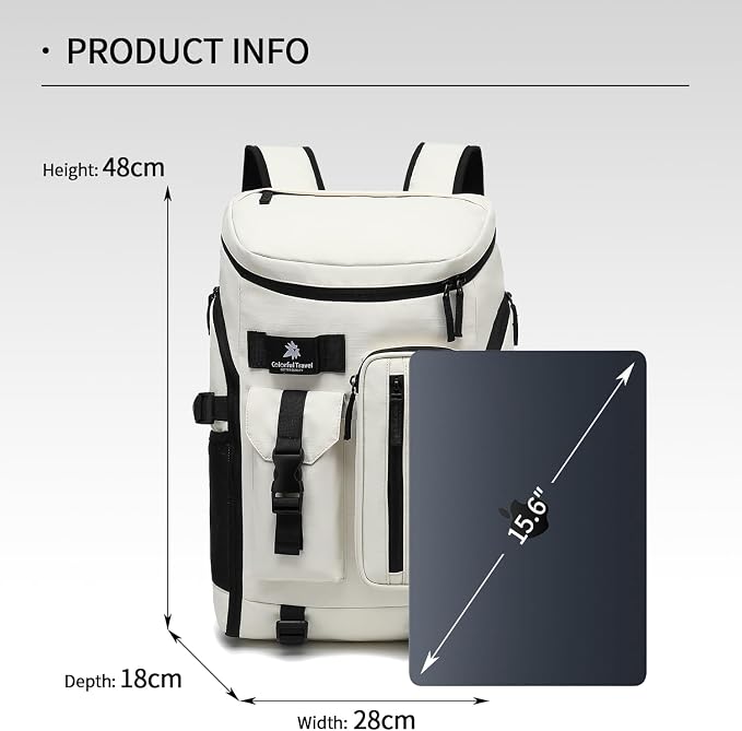 Kalesi Gym Duffle Tennis Bag Backpack 4-Way Waterproof with Shoes Compartment for travel Sport Hiking laptop (Sea salt white02) - Image 2