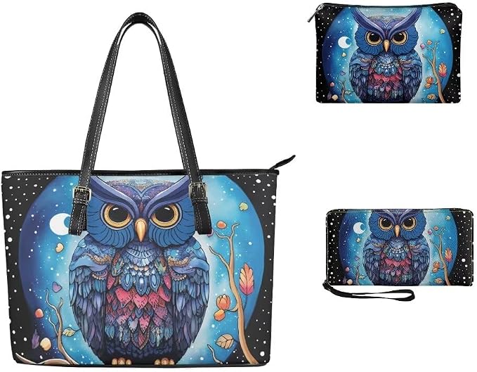 Women Purse Handbags Wallet Sets Leather Shoulder Tote Bag for Women,Top Handle Purse with Wrist Wallet Bag - Image 3