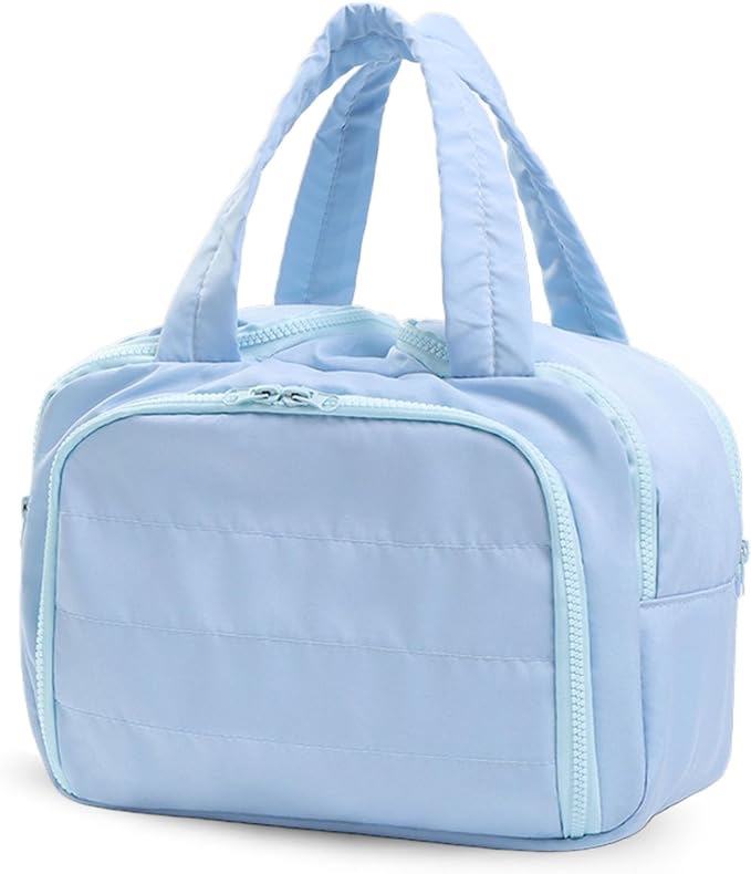Toiletry Bag,Toiletry Bag, Waterproof Lightweight Large Wide-Open Travel Toiletry Bags, Puffy Cosmetic Makeup Bag for Traveling, Accessories, Essentials, Toiletries (Blue) by tarcegta