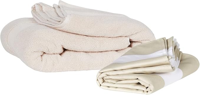 Dock & Bay Beach Towel - Quick Dry, Sand Free - Compact, Lightweight - 100% Recycled - Includes Bag - Cabana Light - Bora Bora Beige - Extra Large (200x90cm, 78x35) - Image 9