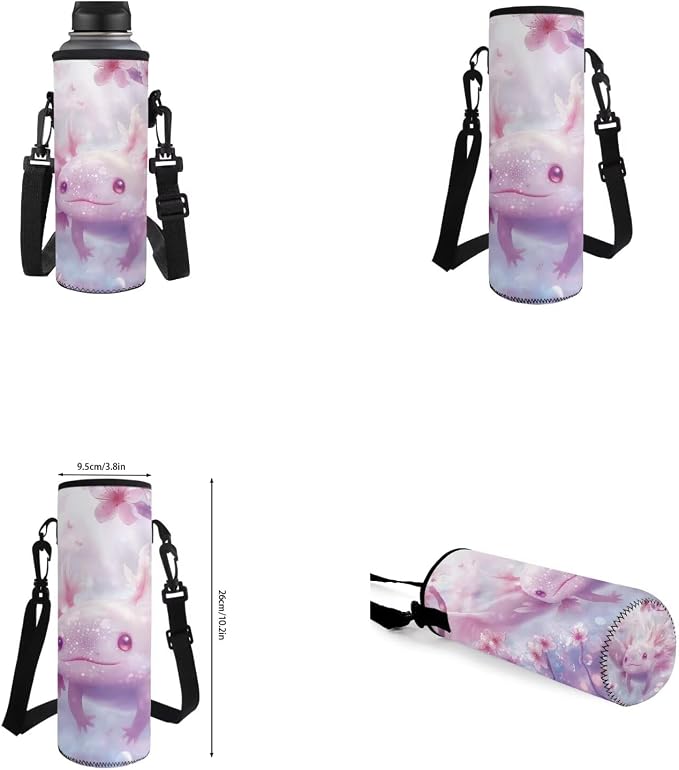 Axolotl Set of 4 Backpack for Girls 17 Inch Kids School Bag with Lunch Box Pencil Bag Water Bottle Girl Age 10-12 Portable Waterproof Bookbag for Students - Image 6