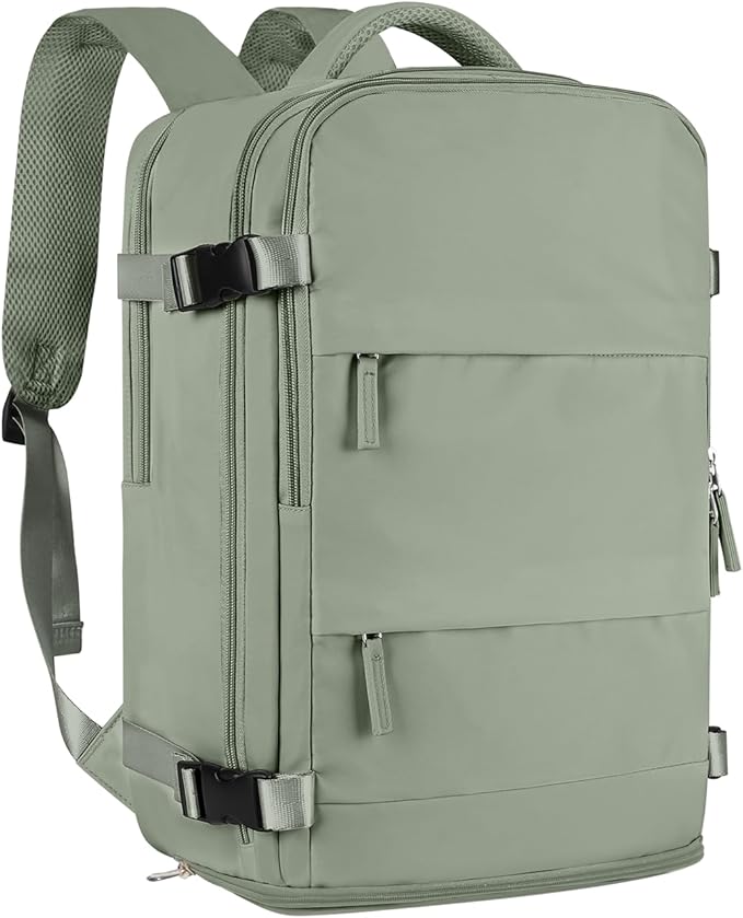 coofay Large Travel Backpack For Women Men Airline Approved Carry On Backpack Flight Approved Waterproof Sports Luggage Backpack Casual Daypack Small Hiking Backpacks Grey Green by coofay