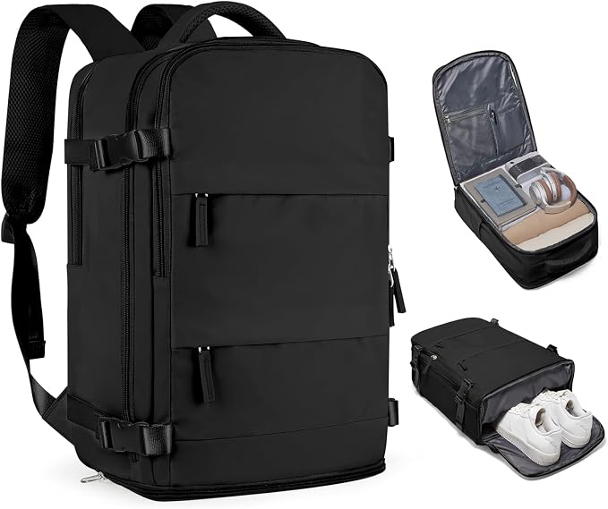 coofay Travel Backpack For Women Men Airline Approved Carry On Backpack Flight Approved Waterproof Sports Luggage Backpack Casual Daypack Small Hiking Backpacks Black Backpacks by coofay