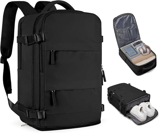 coofay Travel Backpack For Women Men Airline Approved Carry On Backpack Flight Approved Waterproof Sports Luggage Backpack Casual Daypack Small Hiking Backpacks Black Backpacks by coofay