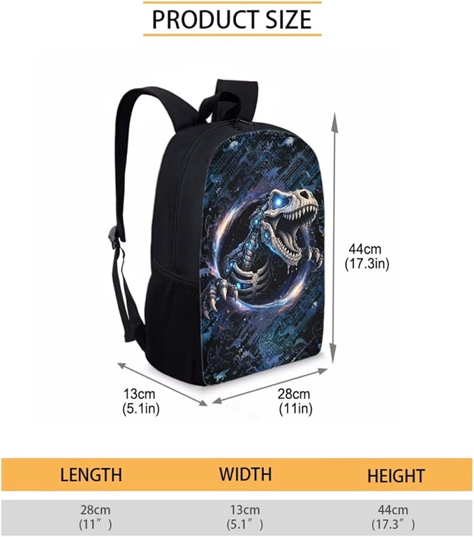 Forchrinse School Backpack for Kids 10-12 Boys Dinosaur Backpacks with Lunch Box Pencil Case 3 Pcs School Bookbag Set for Elementary Middle School Daypack Travel Rucksack - Image 3