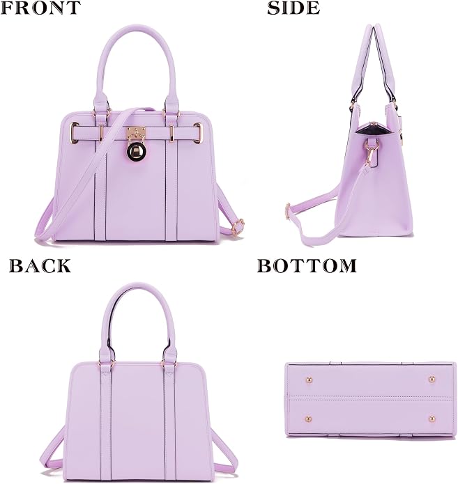 Qiyuer Structured Satchel Tote Handbags Set Women Purses with RFID Wallet | Premium, Sturdy, Spacious, Chic for Daily & Work, Vegan PU Leather, Multi-way Carry, Large Capacity RFID Wallet, Ideal Gift - Image 2