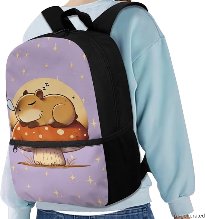 Brown Capybara 4Th Grade Backpack for Girls Large Capacity Elementary Schoolbag Primary Middle School Bookbag Cute Back to School Gifts for Students - Image 2