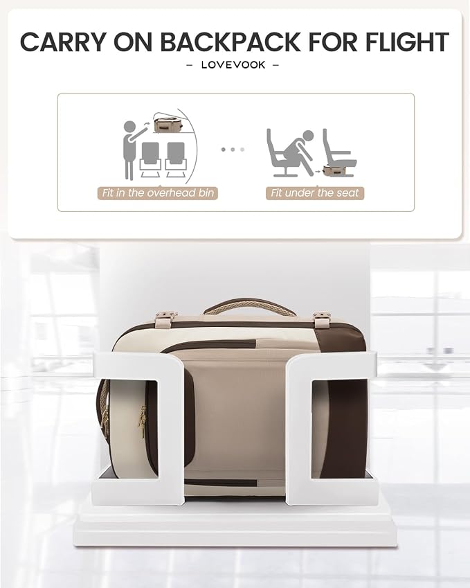 LOVEVOOK 40L Travel Backpack for Women Men, Large Carry on Backpack for Airplanes TSA Personal Item Travel Bag fits 15.6" Laptop, Waterproof Weekender Essentials Airline Approved with 2 Packing Cubes - Image 3