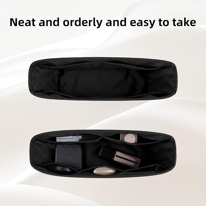 DGAZ Purse Organizer Insert Fits Neverfull-Mini/PM/MM/GM Bags，Silk Bag Organizer，Luxury Handbag & Tote Shaper（GM, Black） - Image 5