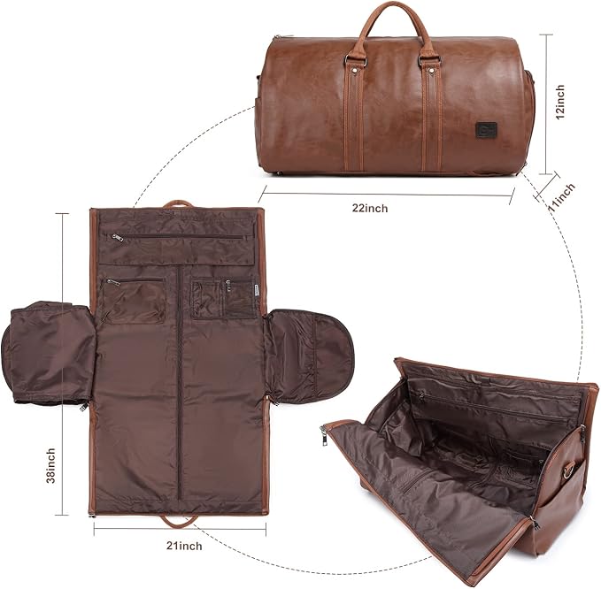 seyfocnia Convertible Travel Garment Bag,Carry on Garment Duffel Bag for Men Women - 2 in 1 Hanging Suitcase Suit Business Travel Bag - Image 5