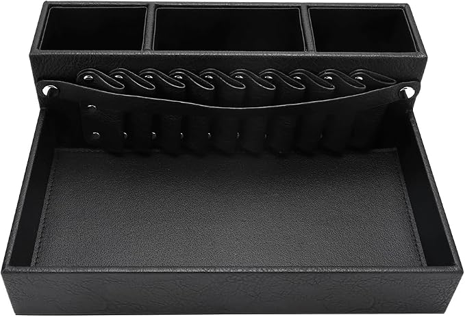 Barber Storage Box,Hairdressing Tool Holder, Multifunctional Detachable Large Storage Box, Shear Holder PU Leather Salon Scissors Holder, Hair Cutting Tools Storage Case for Barber Accessories(Small) - Image 3
