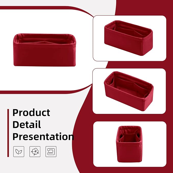 DGAZ Silk Purse Organizer Insert Fits LV Speedy 16/20/25/30/35/45 bags，Silky Smooth Bag Organizer，Luxury Handbag & Tote Shaper（Wine Red，SP16） - Image 6