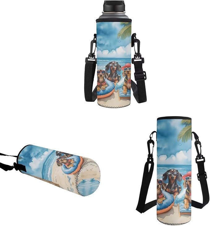 4 pcs Kids Backpack Set with Funny Dachshund Print, School Supplies Include School Bags Book Bag with Insulated Lunch Bag Kit Pen Bags Water Bottle Sleeve Set for Kids Teens Boys Girls - Image 5