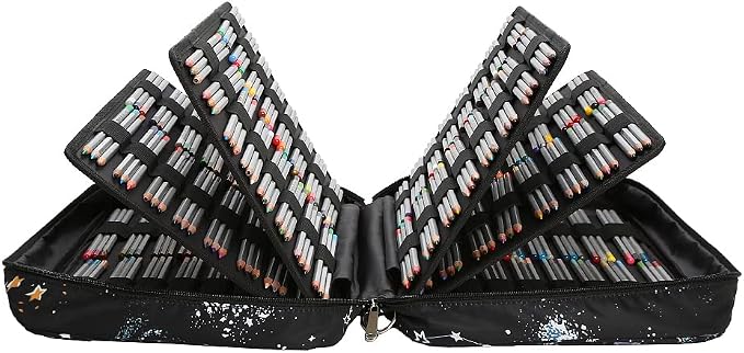 Lbxgap Portable Colored Pencil Case 480 Slots Pencil Case or 320 Gel Pen Case Large Capacity Pencil Organizer with Handle Strap Handy Colored Pencil Box for Artist - Image 3