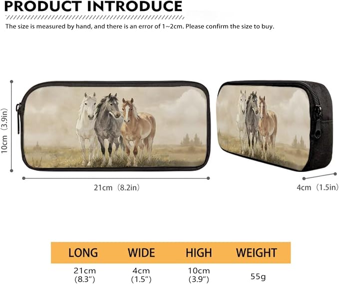 Horse Print Lightweight Backpack Set with Shoulder Lunch Bag, Pen Bag, Elementary School Students Daypack, Middle School Students Knapsack Set for Kids - Image 5