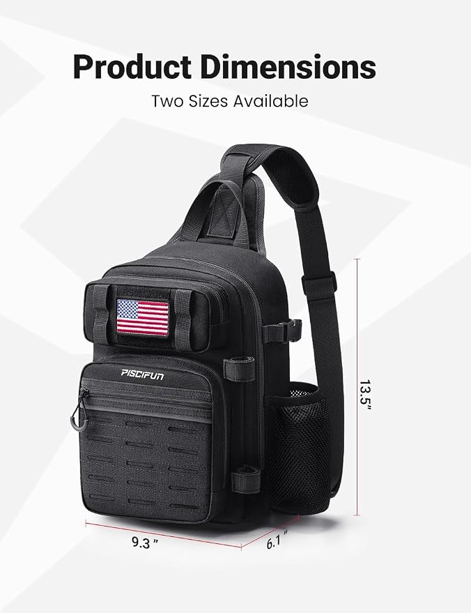 Piscifun Fishing Backpack Tackle Bag with 2 Rod Holders, Multi-Compartment Storage, MOLLE System, Water-Resistant Lightweight Outdoor Pack - Image 6