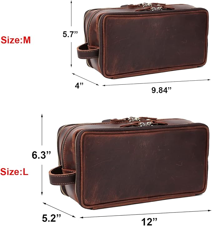 Personalized Leather Toiletry Bag for Men, 1/3/6pcs Wedding Gift Travel Shaving Dopp Kit - Cosmetic Bags Toiletries Bathroom Organizer - Groomsmen Gift(A3pcs) - Image 4