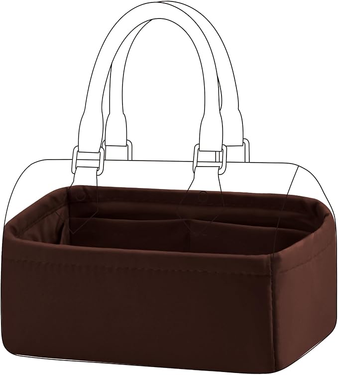 DGAZ Silk Purse Organizer Insert Fits LV Speedy 16/20/25/30/35/45 bags，Silky Smooth Bag Organizer，Luxury Handbag & Tote Shaper（Global Brown，SP16） by DGAZ