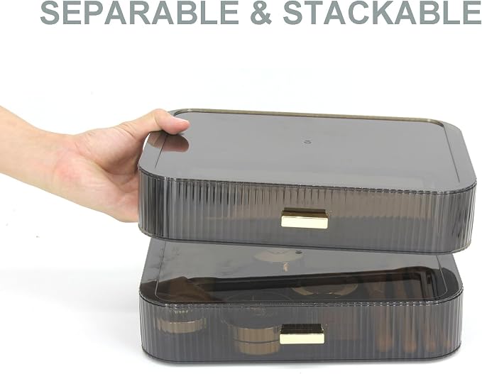 Makeup Organizer Drawers Stackable, Bathroom Vanity Organizers and Storage, Great for Cosmetics, skincare, Lipsticks, Nail Care (Black,1 Drawer) - Image 2