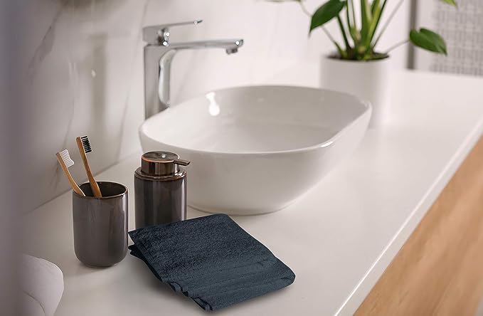100% Cotton Washcloths 24 Pack (12x12 Inches) Soft, Highly Absorbent Washcloth, Face Towels, Wash Cloths for Face, Ring Spun, Bulk Pack (Grey) - Image 4