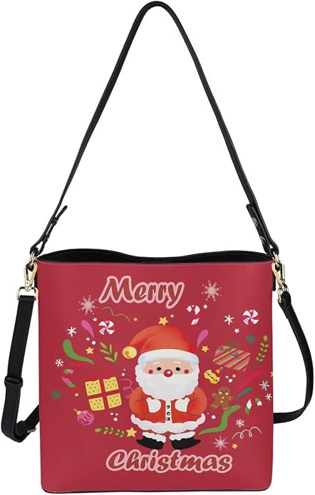 HUGS IDEA Boho Bags for Women Leather Handbag Shoulder Bucket Crossbody Purse - Image 4