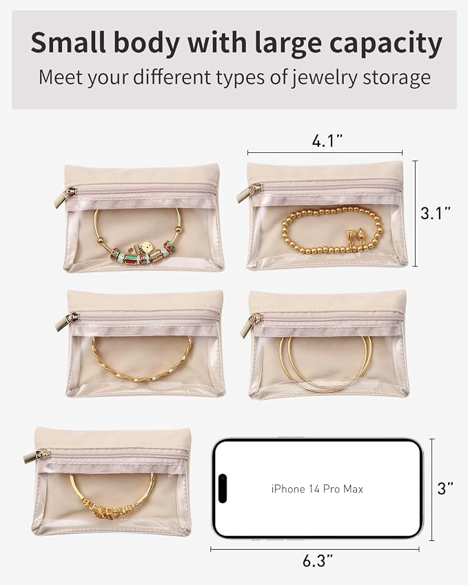 VLANDO 12 Pcs Travel Jewelry Organizer Velvet Jewelry Pouch with Zipper Clear Travel Jewelry Bag for Travel Business Trip Mother‘s Day Gift for Mom Wife Women - Image 3