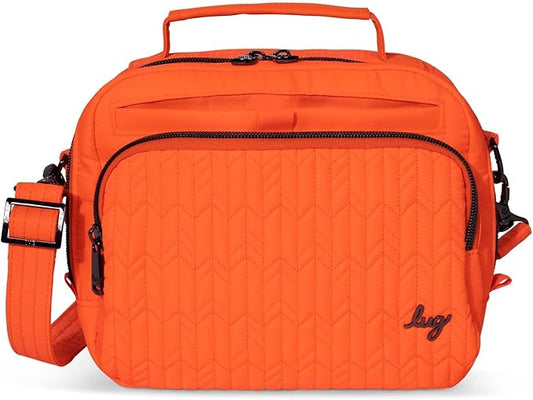 Lug Ranger Mini Crossbody for Women – Drawbridge Opening, RFID Card Slots, Adjustable Strap, 100% Polyester – CORAL by Lug