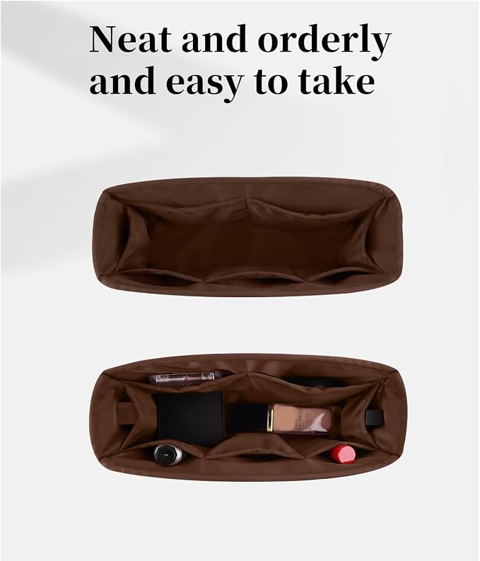 Women's Purse Organizer Insert - Satin & Lightweight Fabric with Inside Pockets, Portable for Commute, Travel, Shopping, and Evening, Multicolor Options, Fits for Kelly Danse(Gold,Danse 22) - Image 2