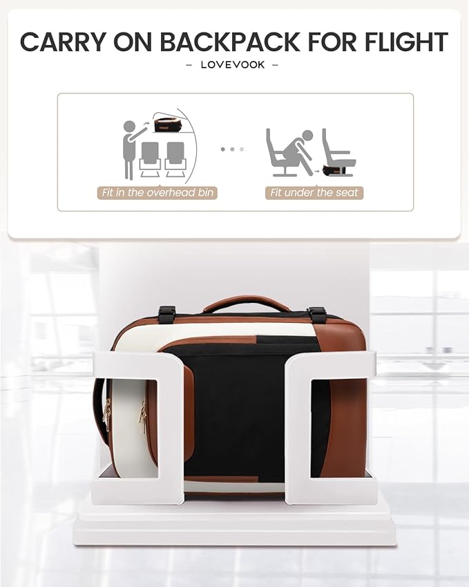 LOVEVOOK 40L Travel Backpack for Women Men, Large Carry on Backpack for Airplanes TSA Personal Item Travel Bag fits 15.6" Laptop, Waterproof Weekender Essentials Airline Approved with 2 Packing Cubes - Image 3