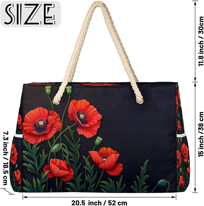 Large Beach Bag with Zipper Beach Bags for Women Water Resistant Swim Pool Bag - Image 4