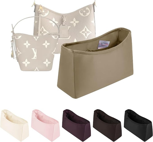 Purse Organizer for LV All In GM, Gris Tourterelle | Tailored Fit, Multiple Pockets, Lightweight Satin, Purse Essentials, Ideal for Travel, Shopping, and Daily Use by KINGSINBAG