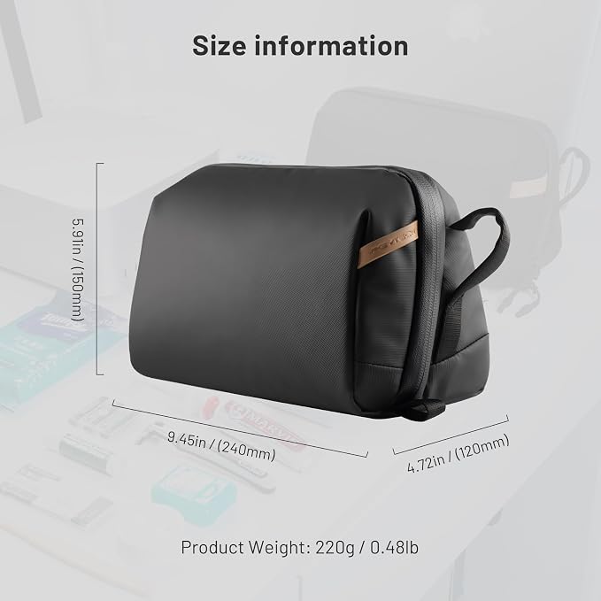 PGYTECH Travel Toiletry Bag for Men & Women, Hanging Compact Pouch, Waterproof Dopp Kit for Traveling, Shaving Bag Makeup Bag Organizer for Toiletries - Image 6