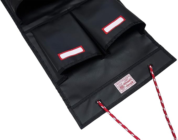 Rough Enough Locker Organizer Hanging Accessories Storage Organization with 4 Pockets for Work Door Gym Wall Black Tarpaulin - Image 8