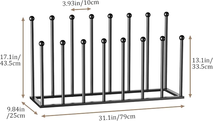 pickpiff Free Standing Shoe Racks - Black Metal Boot Rack Organizer Tall Boots for Dorm Room, Closet, Entryway, Bedroom, Patio Outdoor, Hallway, Black, Shoe Storage Fit for 8 Pairs - Image 6