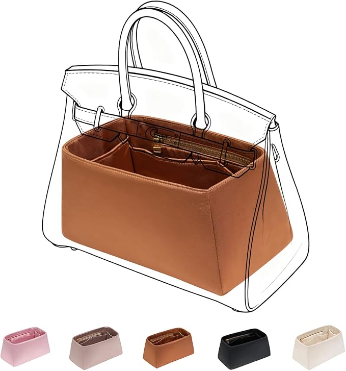 ZTUJO Silky Purse Organizer For Birkin, Luxury Purse Organizer Insert (Gold, BK25) by ZTUJO