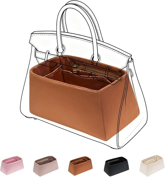 ZTUJO Silky Purse Organizer For Birkin, Luxury Purse Organizer Insert (Gold, BK30) by ZTUJO