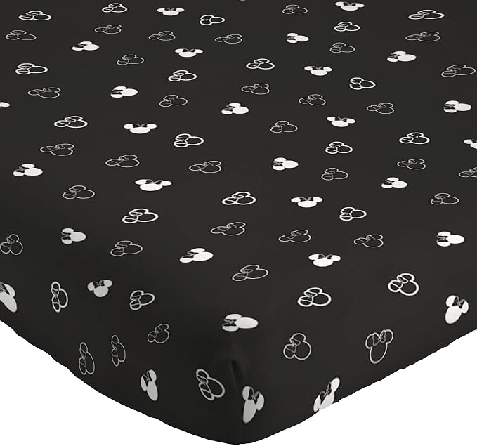 Jay Franco Kids Sheet Set with Fitted, Flat Sheets & Pillow Cover - Ultra-Soft Bedding with Pillowcase for Room Decor, Black - Minnie Mouse, 4 Piece King - Image 2