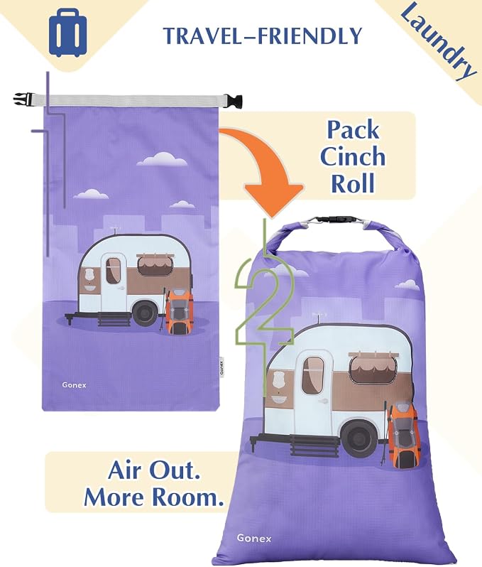 Gonex Compression Packing Cubes, 10pcs Expandable Storage Travel Luggage Bags Organizers with Hanging Toiletry Bag Laundry Bag Shoe Bag Accessories Bag, Travel Cubes for Suitcase Carry On (RV) - Image 6