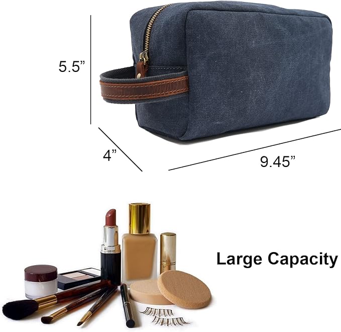 Personalized Toiletry Bag Embroidery Canvas Dopp Kit Custom Gift Monogrammed Shaving Bag With Zipper For Men And Women (for customization Pro) - Image 5