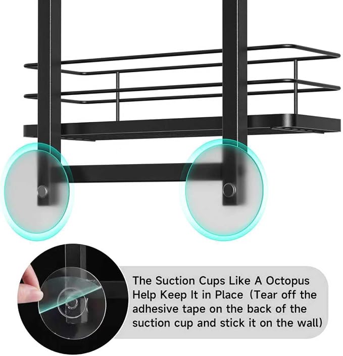 Shower Caddy Hanging, Adjustable Anti-Swing-Over The Shower Head Caddy, 3 Tier Stainless Steel Bathroom Storage Organizer Bathroom Shelves Basket Rack Shower Caddies (3Tier) - Image 7