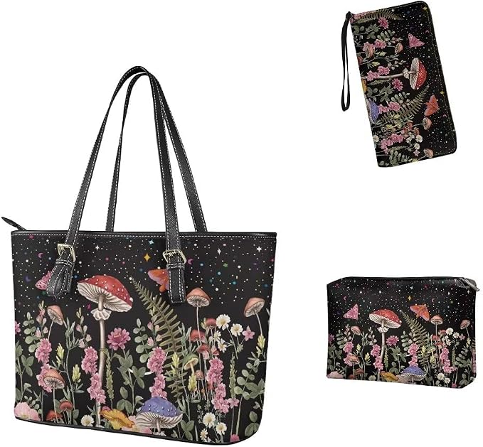 Women Purse Handbags Wallet Sets Leather Shoulder Tote Bag for Women,Top Handle Purse with Wrist Wallet Bag - Image 4