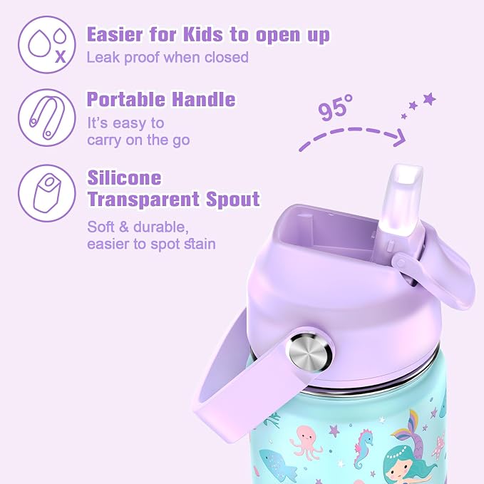 ACESAK Kids School Backpack for Girls, Mermaids Bookbag Backpack with 14OZ Water Bottle, Lunch Bag Set for GirlsTeens Middle Student, Girls Backpacks for School (Purple) - Image 6