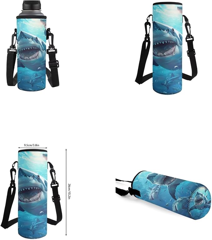 Shark Backpack for Boys Kids Backpack with Lunch Box Water Bottle Bag and Cute Pencil Case 4PCS Set Bookbag with Front Pocket for School Teens 17 inch Large Capacity School Bag for Girls - Image 6