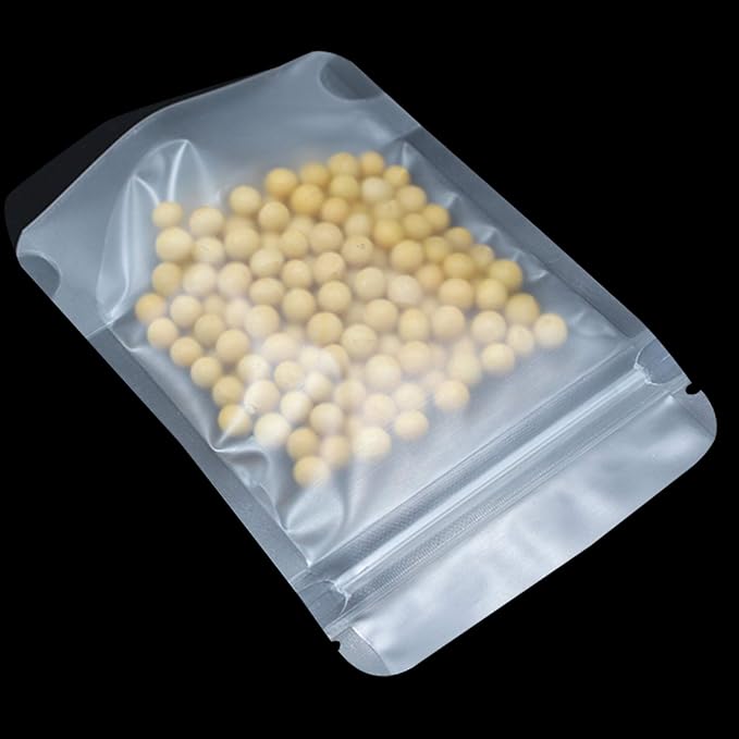 PABCK 100 Pcs 6.3x9.4 inch Resealable Stand Up Bags Matte Clear Zipper Lock Heat Seal Pouches with Tear Notch for Zip Food Storage Lock Packing - Image 7