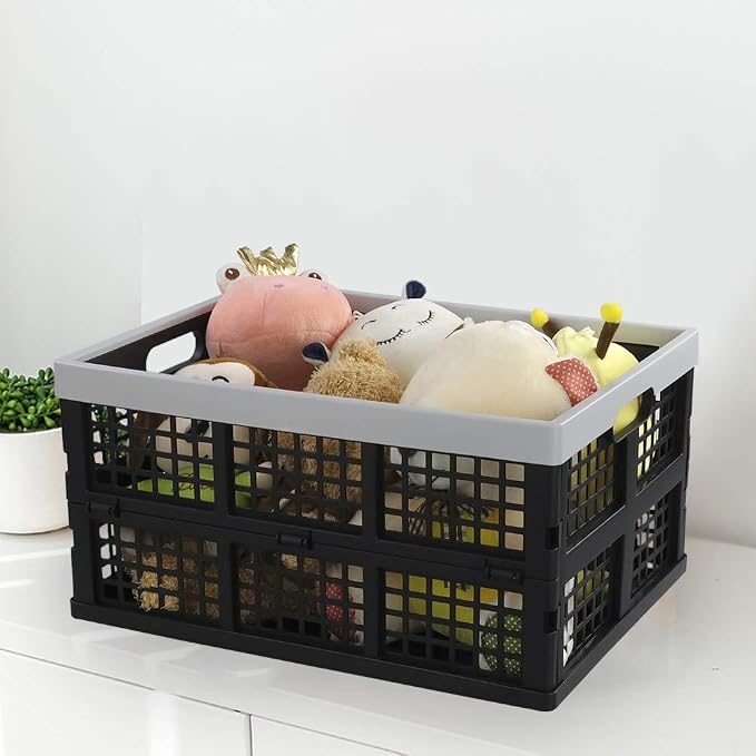 34-Liter Collapsible Storage Crates/Stackable Storage Container Basket, Set of 4 - Image 4